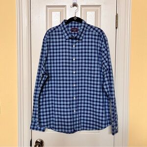 UNTUCKit Mariano Blue Check Long Sleeve Wrinkle Free Button Up Shirt Men XL